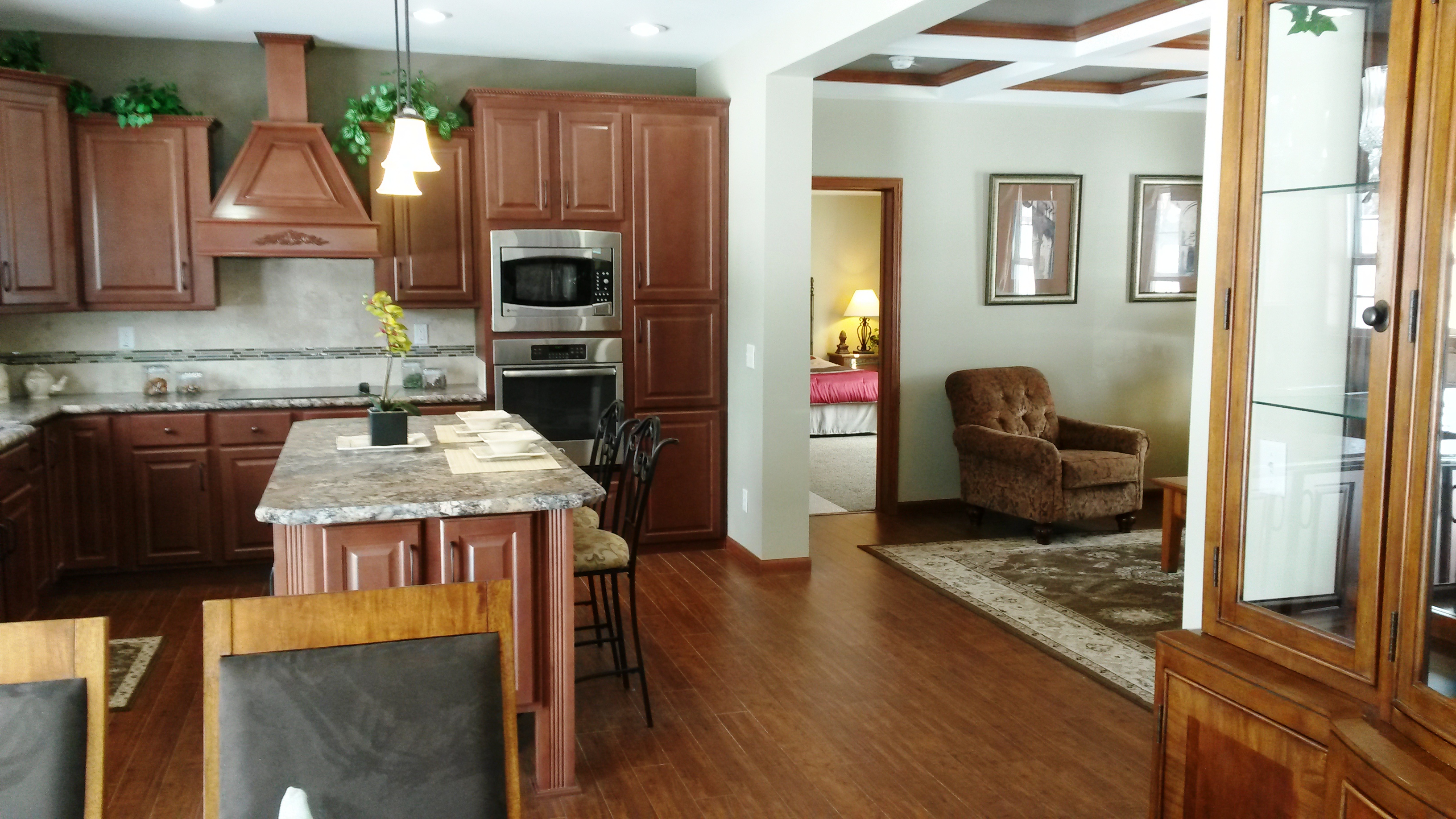 Looking to the kitchen from dining/nook area.