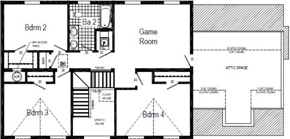 Second floor as displayed, room for 2 more bedrooms.