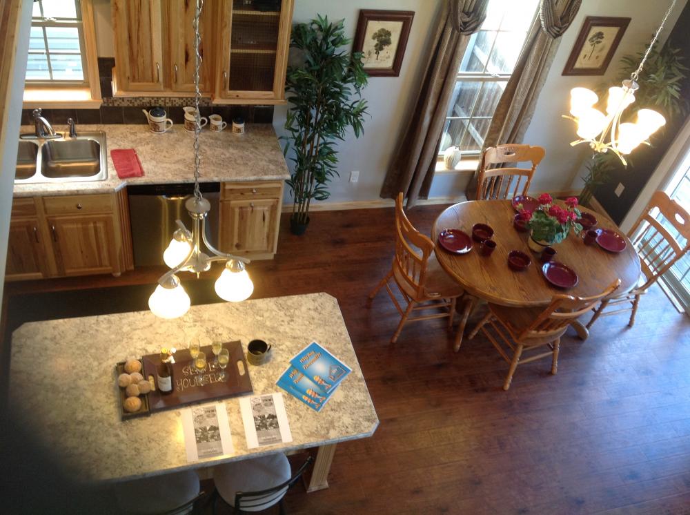 Kitchen and dining/nook area from the loft.